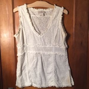 White eyelet tank top